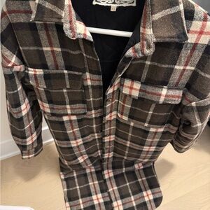 Pink Martini Plaid Trench Coat - Brown and Red
